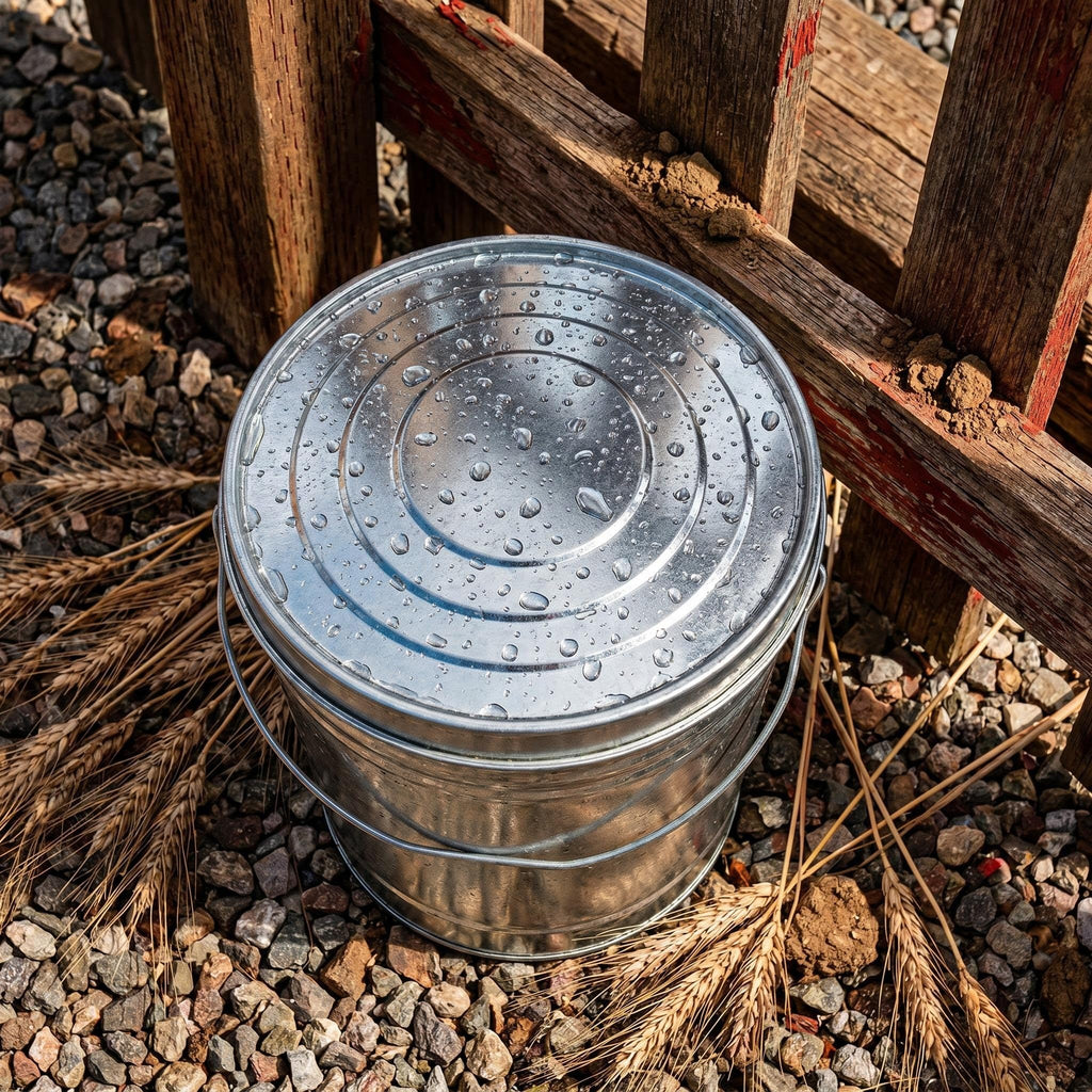 6 Gallon Galvanized Steel Locking Lid Storage Can C271001