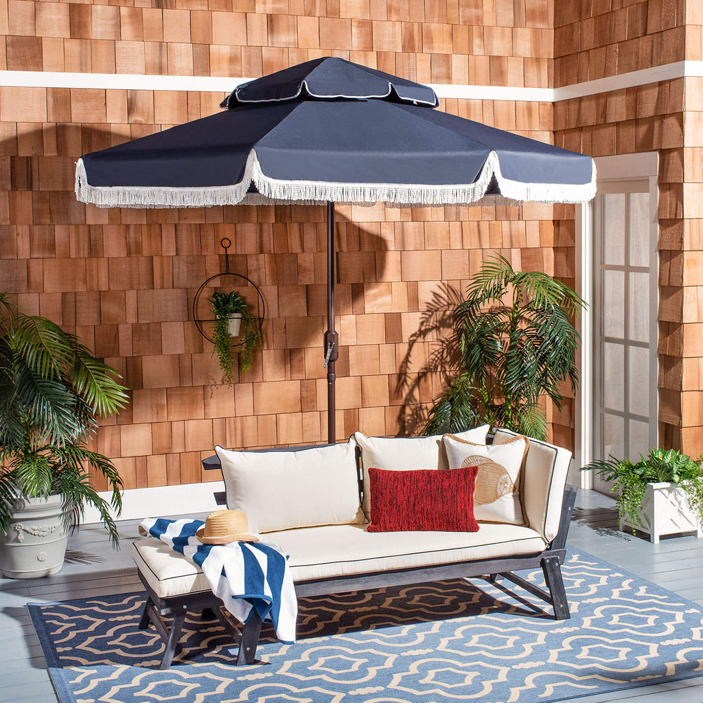 9 ft Navy/White Patio Umbrella I111